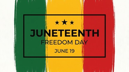 Juneteenth freedom day design with red yellow and green colors
