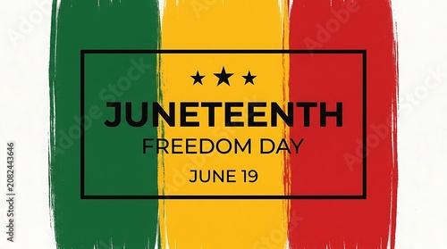 Juneteenth freedom day design with red yellow and green colors
