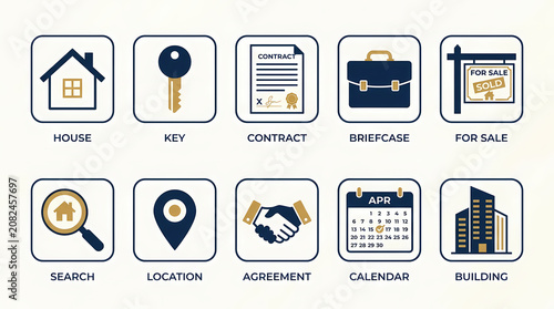 Real estate symbols flat icon 202607021337