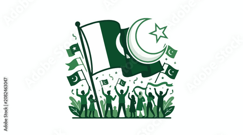 Foto Pakistan flag celebration vector illustration