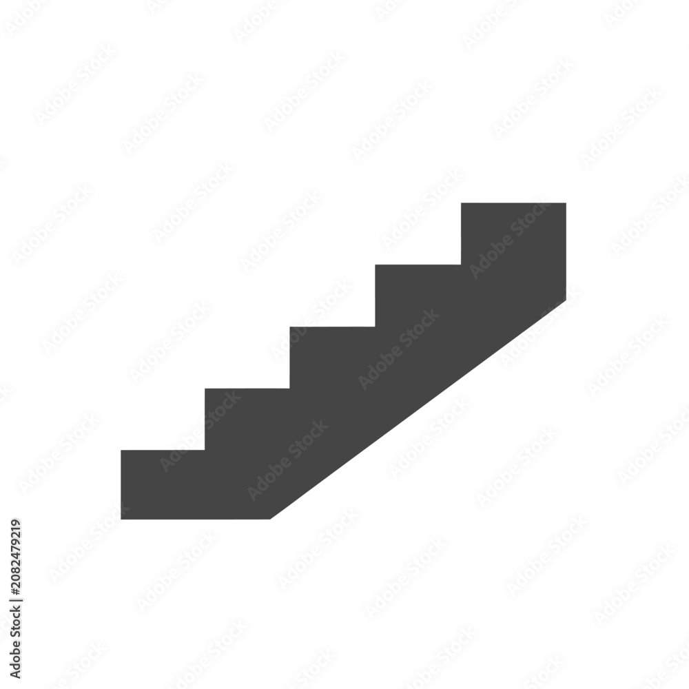 Fototapeta premium Simple Minimalist Stairs Icon Symbol for Modern Web Interface Navigation and Architectural Concept Design Graphic