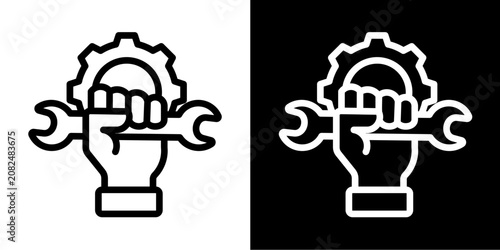Mechanical Engineering  Icon Set White Line Style Collection