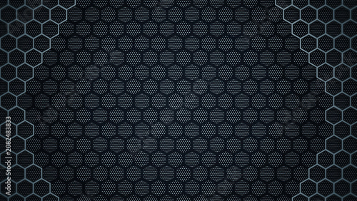 abstract dark hexagonal honeycomb metallic texture background