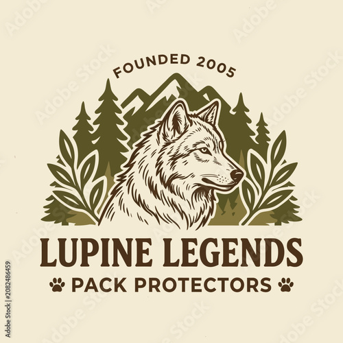 Konstfotografi Wolf Pack Protectors Logo Design.