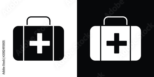 Foto Medical kit icon outline pictogram pack