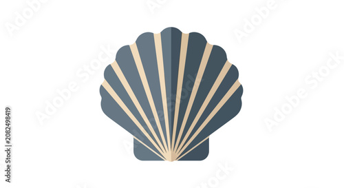 Elegant scallop shell with radial symmetry design.