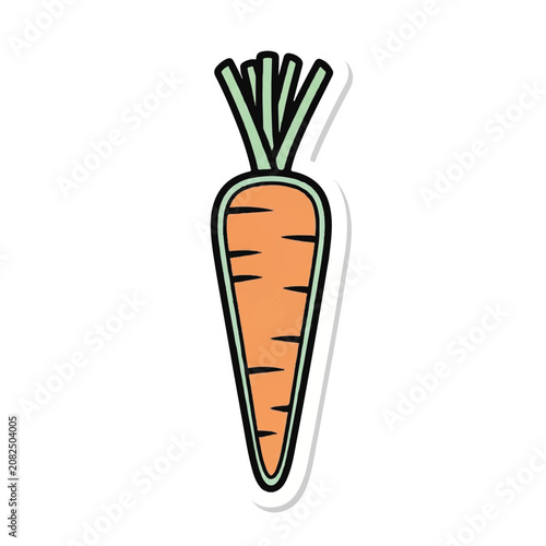 Foto A cartoon orange carrot vegetable.