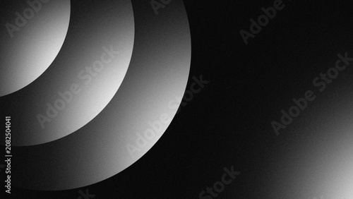 Canvastavla Abstract Black and White Gradient Circles Background with Grainy Noise Texture