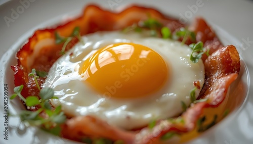 Sunny-Side Up Egg Nested in Crispy Bacon