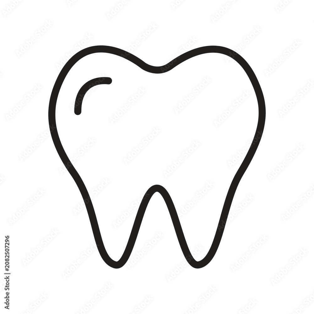 Obraz premium Tooth line icon isolated on white background.