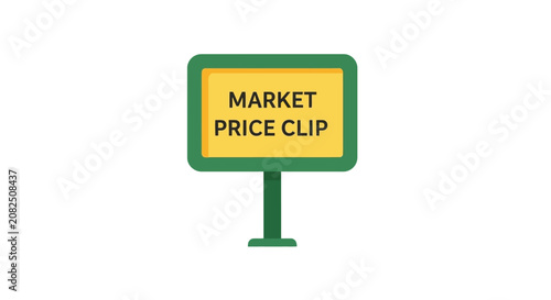 Market Price Clip Art Illustration with Green Frame.