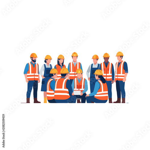 Diverse Construction Team Having a Safety Meeting