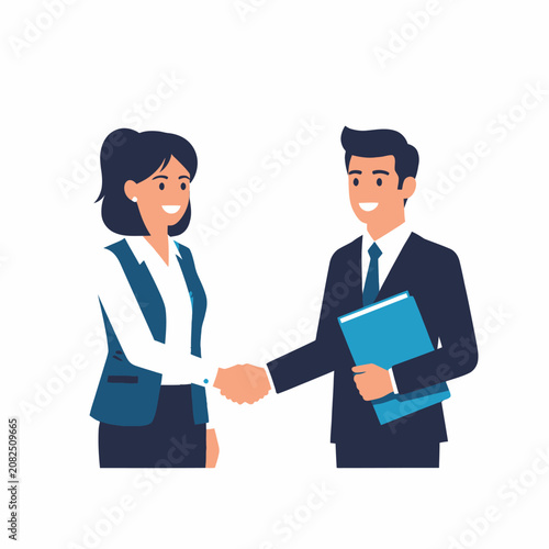 Professional Business Handshake Between Colleagues