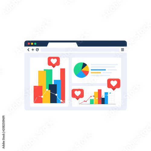Social Media Analytics Dashboard Illustration