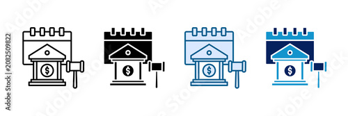 Φωτογραφία Fiscal Policy Icon Set Multiple Style Collection