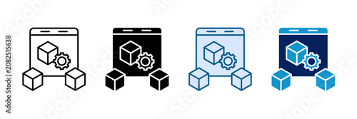 Digital Twin Icon Set Multiple Style Collection