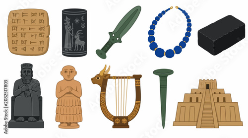 Bild auf Leinwand Ancient Artifacts and Historical Objects Collection.