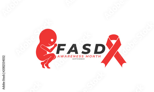 Fetal alcohol spectrum disorder month. background, banner, card, poster, template, September month. Vector illustration.

