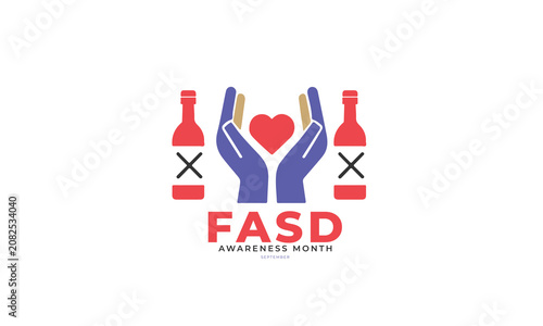 Fetal alcohol spectrum disorder month. background, banner, card, poster, template, September month. Vector illustration.
