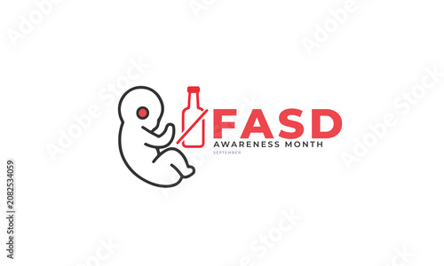 Fetal alcohol spectrum disorder month. background, banner, card, poster, template, September month. Vector illustration.
