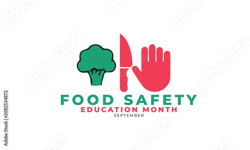 Food Safety Education Awareness Month. background, banner, card, poster, template, September month. Vector illustration.