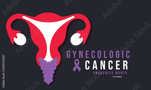 Gynecologic Cancer Awareness Month. background, banner, card, poster, template, September month. Vector illustration.