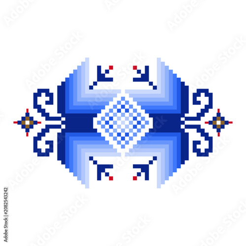 Hand drawn, Traditional ethnic textile motif.