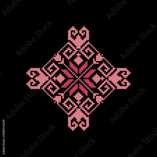 Hand drawn, Traditional ethnic textile motif.