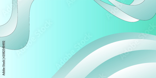 Clean pastel green gradient background with abstract dynamic fluid shapes for template vector art.