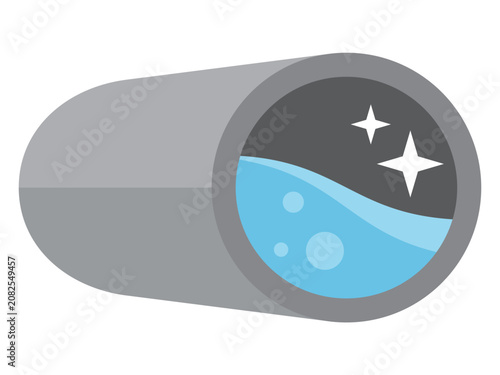 Tableau sur toile Cross-section of a pipe with clean purified water flow