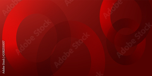 Abstract red background with elegant overlapping geometric circles and subtle linear gradients for luxury design.