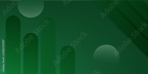 Abstract Dark Green Background with Modern Geometric Shapes