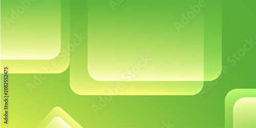 Abstract green background with dynamic overlapping rounded square shapes.