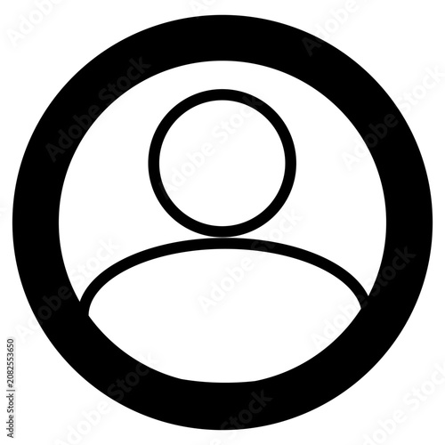 Minimalist black and white user profile icon vector. High-quality avatar symbol for website UI, app design, and digital accounts.