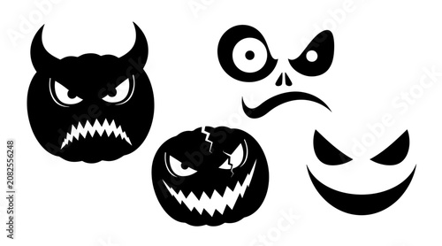 Foto Collection of Spooky Halloween Jack O Lantern Faces and Monster Icons