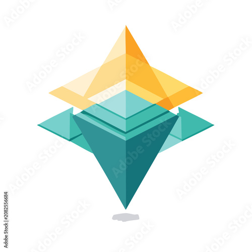 Abstract geometric pyramid vector illustration