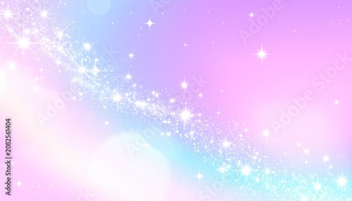 Soft abstract background featuring a dreamy pastel gradient blended with delicate sparkling particles, creating a magical and ethereal atmosphere. Perfect for beauty branding, invitations.