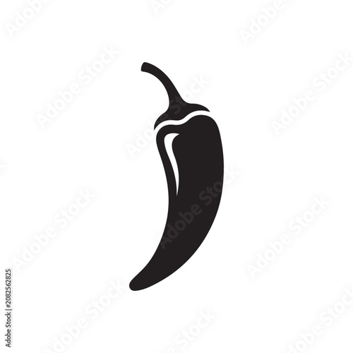 Chilli Pepper Icon, Spicy Food Vector Illustration
