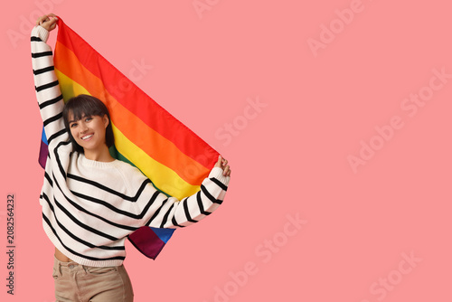Happy young woman with LGBT...
