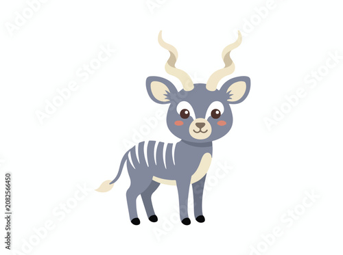 Cute cartoon kudo illustration for children.