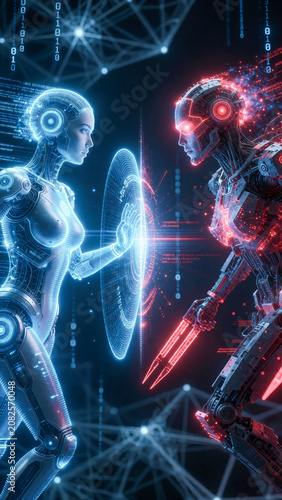 Holographic AI Agents Confrontation - Defense vs Attack in Cyber Space