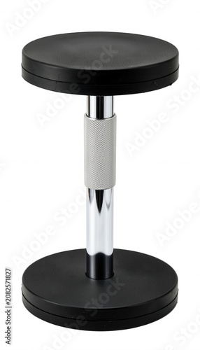 Black Chrome Dumbbell Isolated Transparent Background