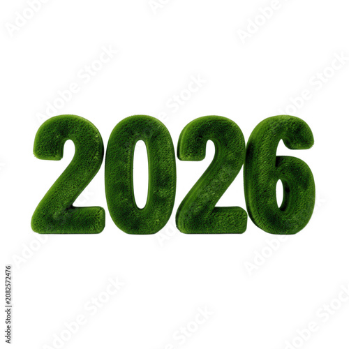 Grass Textured 2026 Year Number Transparent Background