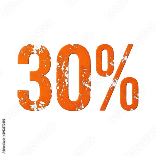 Orange 30 Percent Discount Sign Transparent Background