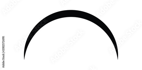 Obraz na płótnie Abstract Black Arch Vector Shape, Minimalist Curved Line Crescent Moon Design El