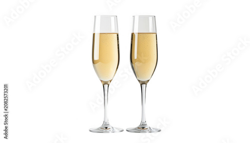 Two Champagne Flutes Transparent Background