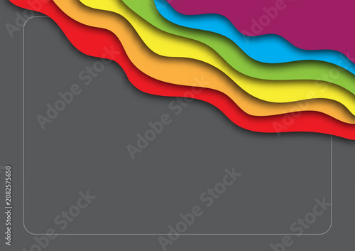 Abstract Layered Rainbow Paper Cut Background for LGBTQ Pride with Copy Space