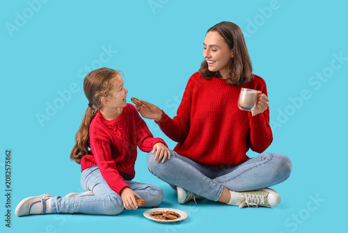 Young mother and her little...