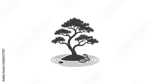 Tree in water bonsai landscape design.