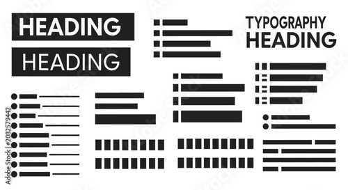 Collection of Typography Headings and Text Layout Elements.